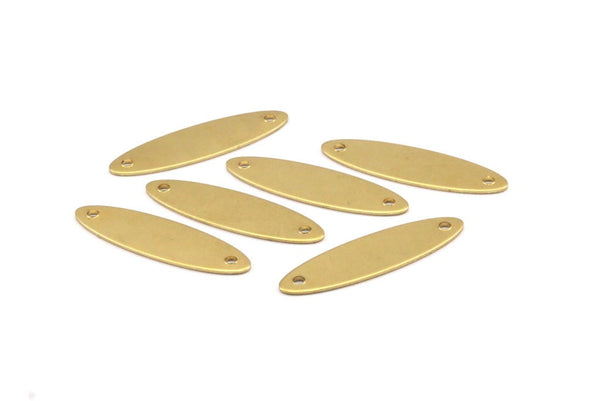 Pirinç Markiz Bağlantı Parçası, 2 Delikli 12 Ham Pirinç Badem Damgalama Boşluğu (35x10mm) B0164
