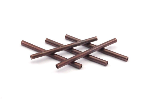 Copper Tube Bead, 50 Copper Tube Spacer Beads (30x2mm) K188