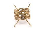 Claw Ring Blank - Raw Brass 4 Claw Ring Blanks for Natural Stones N0096