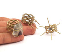 Claw Ring Blank - Raw Brass 6 Claw Ring Blanks For Natural Stones N0099
