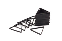 Black Triangle Charm, 24 Oxidized Brass Black Triangle Charms (29x0.80x2mm) Bs 1195 S218