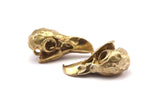 Tiny Bird Skull, Raw Brass Bird Skull Pendants, (24x11.5x9.5mm) N0489