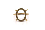 Claw Ring Blank, Raw Brass Oval Ring Settings With 4 Claws, Ring Blanks N0106-17