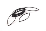 Black Marquise Ring, 25 Oxidized Brass Black Marquise Ring, Connector, Charms  (16x41x0.80mm) Bs 1167 S476