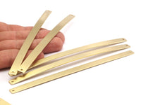 Bracelet Stamping Blank, 5 Raw Brass Bracelet Stamping Blanks With 2 Holes ( 8x145x1mm) D0379