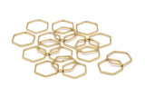 Hexagon Ring Charm, 50 Raw Brass Hexagon Shaped Ring Charms (14x0.80mm) Bs 1172