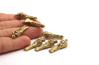 Bird Skull Charm, Raw Brass Bird Skull Necklace Pendants with 1 Loop (30x10x8mm) N0483