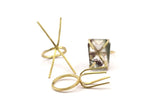 Claw Ring Settings - Raw Brass  4 Claw Ring Blanks for Natural Stones N0118