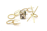 Claw Ring Settings - Raw Brass  4 Claw Ring Blanks for Natural Stones N0118