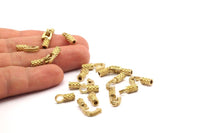 Leather Hook Caps, Raw Brass Leather Cord Ends for 2mm Leather Cords, Hook Ends (15x12x4mm) N0307
