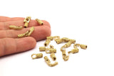 Leather Hook Caps, Raw Brass Leather Cord Ends for 2mm Leather Cords, Hook Ends (15x12x4mm) N0307