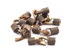 Leather Hook Caps, Oxidised Bronze Leather Cord Ends, Hook Ends For 4mm Leather Cord (17.5x14x7mm) N0313