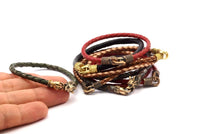 Leather Hook Caps, Oxidised Bronze  Leather Cord Ends, Hook Ends for 3mm Leather Cord (16.5x13x5mm) N0312