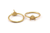 Claw Ring Setting, Raw Brass 5.5mm Ring Settings With 3 Claws, Ring Blanks N0100-17