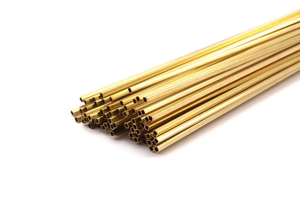 Brass Himmeli Tubes, 24 Raw Brass Himmeli DIY Square Tubes , for Air Plants , Geometric Shapes Customize Size