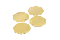 Brass Honeycomb Blank, 8 Raw Brass Hexagon Stamping Blanks with 2 Holes (30x0.80mm)   N0520