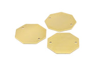 Brass Honeycomb Blank, 8 Raw Brass Hexagon Stamping Blanks with 2 Holes (30x0.80mm)   N0520