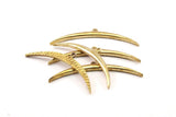 Brass Crescent Pendant, Raw Brass Textured Wide Crescent Moon Necklace Pendants, Charms (54x4.5x2.7mm) N0523