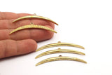 Brass Crescent Pendant, Raw Brass Textured Wide Crescent Moon Necklace Pendants, Charms (54x4.5x2.7mm) N0523