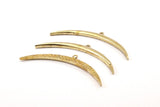 Brass Moon Charm, Raw Brass Textured Wide Crescent Moon Necklace Pendants, Charms (63x4.5x2.8mm)  N0525