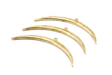 Brass Moon Charm, Raw Brass Textured Wide Crescent Moon Necklace Pendants, Charms (69x5x2.6mm)  N0524