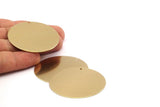 46mm Round Tag, Huge Raw Brass Round Tags with 1 Hole (46x0.45mm) N0464