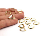Brass Half Circle  - 24 Raw Brass Semi Circle Thick Cut Connectors (8x16x0.4x2x15mm) D0113