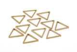 Brass Triangle Charm, 25 Raw Brass Open Triangle Ring Charms (20x1.2mm) D0109