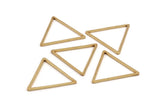 Brass Triangle Charm, 25 Raw Brass Open Triangle Ring Charms (27x1.2mm) D0111