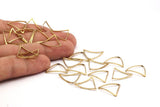 Brass Triangle Charm, 50 Raw Brass Open Cambered Triangle Ring Charms (20x0.8mm) BS 1212