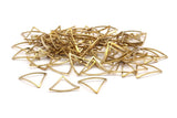 Brass Triangle Charm, 50 Raw Brass Open Cambered Triangle Ring Charms (20x0.8mm) BS 1212
