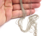 Silver Faceted Chain, 30 Meters - 99 Feet (1mm) Silver Tone Brass Faceted Ball Chain - W69  ( Z030 )