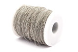 Soldered Chain, Silver Rolo Chain, Silver Tone Soldered Rolo Brass Chain (1.8mm) Mb 8-21