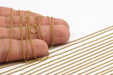 Tiny Ball Chain, 90m. 1mm Raw Brass Ball Chain MB 8-13 ( Z017 )