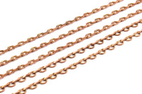 Copper Tone Chain, D Chain, Raw Red Brass Soldered Chain (2.40mm) MB 8-32