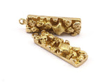 Brass Skull Pendant, Raw Brass Skull Pendants (35x10x6mm) N0194