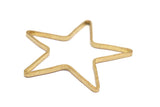 Huge Brass Star Charm, 12 Raw Brass Open Star Ring, Charms (42x2x1mm) MB 9-25