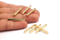 Tiny Bar Pendant, 12 Raw Brass Bars, Necklace, Earring Findings (3x3x30mm) D0240