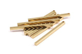 Tiny Necklace Bar, 12 Raw Brass Bars, Necklace, Earring Findings (3x3x50mm) D0244