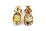 Brass Pineapple Pendant - Raw Brass Pineapple Pendants (30x13.4x6.3mm) N0250
