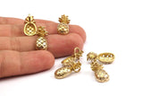 Pineapple Pendant - Raw Brass Pineapple Pendants (20x9x4.3mm) N0255