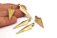 Stone Age Knife - Raw Brass Stone Age Knife Pendant (43x14mm) N0263