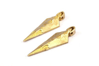 Stone Age Knife - Raw Brass Stone Age Knife Pendant (43x14mm) N0263