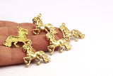 Brass Horse Charm, 2 Raw Brass Horse Charms, Pendants, Jewelry Findings (26x25mm) N0247