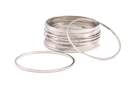 30mm Silver Rings - 24 Silver Brass Circle Connectors (30x0.8mm) D0391