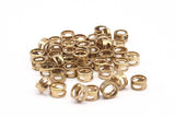 Brass Bead For Leather, 12 Raw Brass Beads For Leather Cord Bracelets (7x4mm) Y078