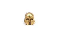 Knights&#39; War Helmet, 4 Raw Brass Helmet Bracelet Parts, (13.5x13x11.5mm) N0421