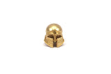 Knights&#39; War Helmet, 4 Raw Brass Helmet Bracelet Parts, (13.5x13x11.5mm) N0421