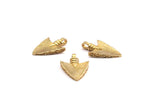 Brass Spike Head - Raw Brass Stone Age Spike Head Pendants (23x15mm)N0259