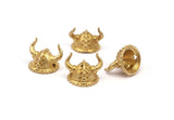 Brass Vikings&#39; Helmet, Raw Brass Helmet Bracelet Parts (15x12.5mm) N0427